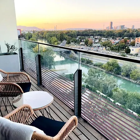 Sunrise Above Sky With Rooftop Pool *