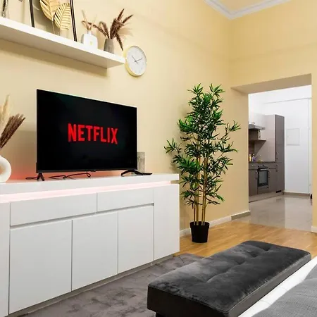 Golden Living In Apartment