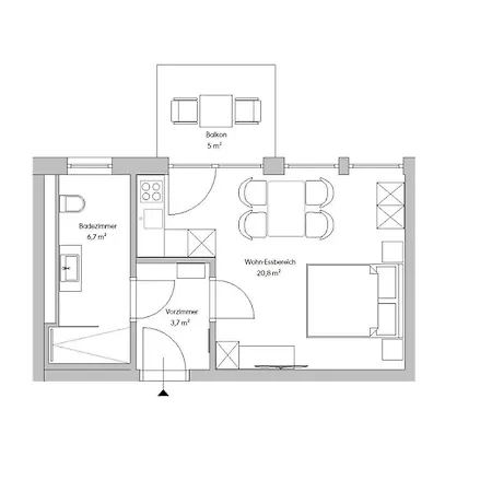 Stylische Mit Balkon Apartment *