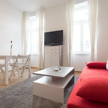 Bright Red Heart In Leopoldstadt Apartment