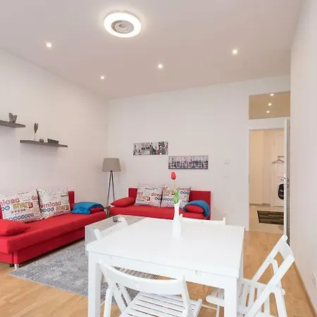 Bright Red Heart In Leopoldstadt Apartment
